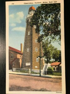 Vintage Postcard 1946 Observatory Built 1807 Portland Maine