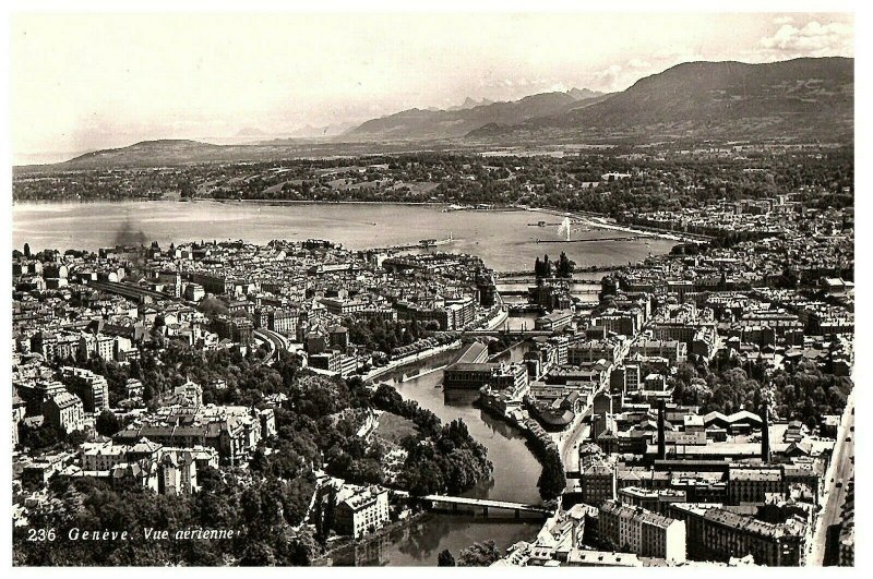 Lac Geneva & Ville Vue Geneva Suisse Carte Postale