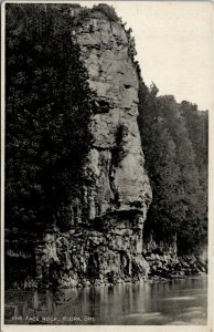 Postcard ON Elora The Face Rock Elora Gorge Grand River ~1910 K60