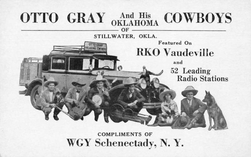 Otto Gray and His Oklahoma Cowboys RKO Vaudeville Band Music Ad PC JJ658999