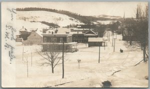 WILLIAMSTOWN VT WINTER STREET SCENE ANTIQUE REAL PHOTO POSTCARD RPPC