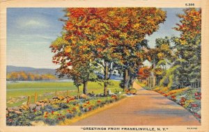 FRANKLINVILLE NY NEW YORK~GREETINGS FROM POSTCARD 1946 POSTMARK