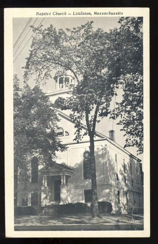 Nice Littleton,Massachusetts/MA Postcard, Baptist Church