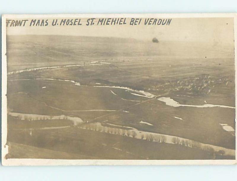 old rppc AERIAL VIEW OF AREA Saint-Mihiel - Lorraine France HM1591