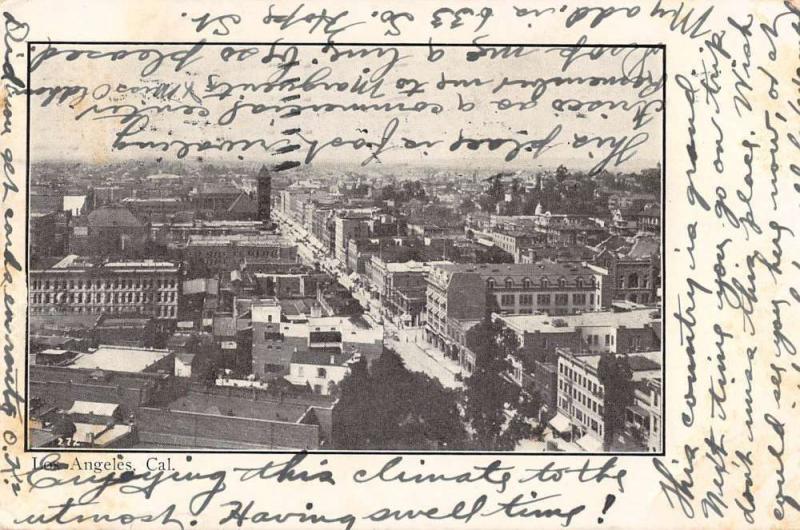 Los Angeles California panoramic birds eye view of area antique pc Y13730