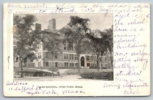Hyde Park High School  Massachusetts  Postcard  1905
