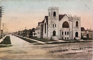 St. Stephen's Church Winnipeg MB Manitoba c1907 Warwick Postcard F77