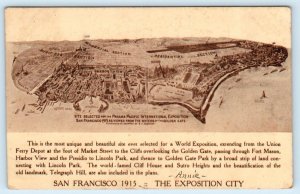 SAN FRANCISCO, CA ~ Promotional PANAMA PACIFIC EXPOSITION Map 1911  Postcard