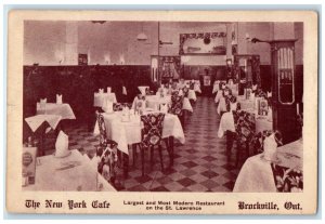 c1910's The New York Cafe Modern Restaurant Brockville Ontario Canada Postcard