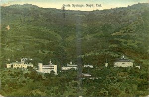 1910 Napa California Soda Springs occupation Birdseye View Postcard 26-454