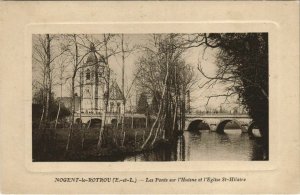 CPA NOGENT-le-ROTROU-Les Ponts sur l'Huisne et l'Église St-Hilaire (28626)