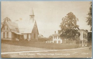 CHAMPLAIN NY WESTPORT-ON-LAKE BAPTIST CHURCH ANTIQUE REAL PHOTO POSTCARD RPPC