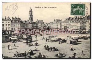 Old Postcard Cambrai Place D'Armes