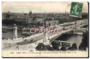 Old Postcard Paris The Alexander Bridge Paris Panorama taken from the Grand H...