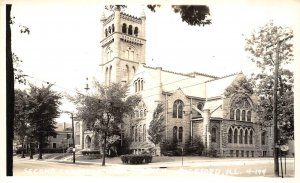 RPPC, Rockford, IL Illinois  SECOND CONGRECATIONAL CHURCH  ca1940's Postcard