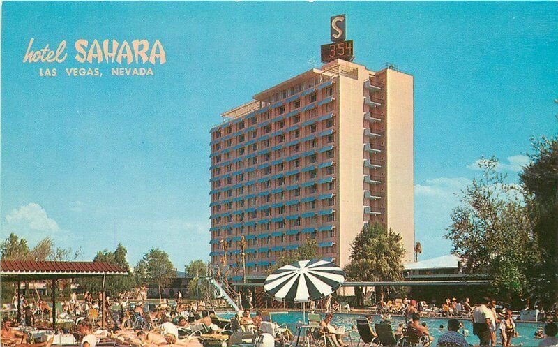 Las Vegas Nevada Postcard Hotel Sahara Garden of Allan Colorpicture 21-12913