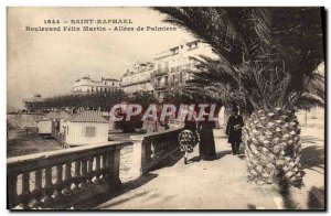 Postcard Old Saint Raphael Boulevard Felix Martin Palms Allees