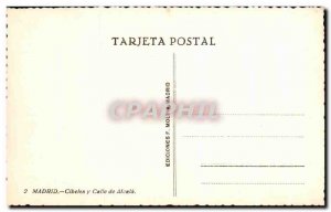 Old Postcard Madrid Cibeles y Calle Aleala