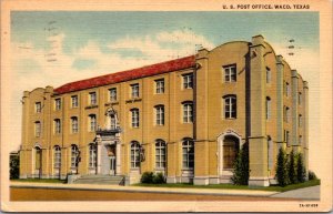 Linen Postcard U.S. Post Office in Waco, Texas