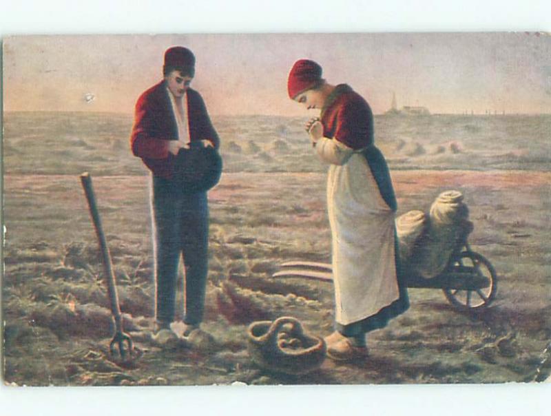 Pre-Linen signed FARMERS PRAY FOR A GOOD CROP k6547