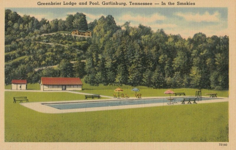 GATLINBURG , Tennessee ,1930-40s ; Greenbrier Lodge & Swimming Pool