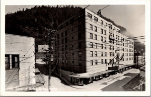 EKC RPPC Real Photo Postcard AK Juneau Baranof Hotel Franklin Street 1940s S73