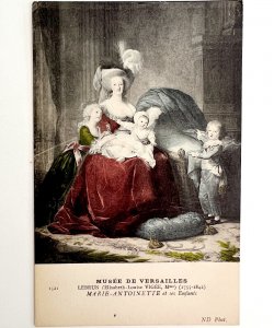 Marie Antoinette w/ Infants Versailles Museum Postcard 1900-1920s France PCBG11A