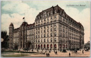 Montreal Quebec QC, 1907 New Windsor Hotel, Second Empire Architecture, Postcard