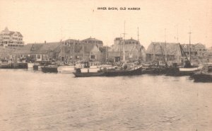 Vintage Postcard Inner Basin All The Harbor Ships And Boats Building Bob White