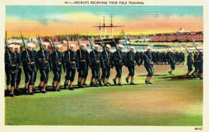 Military - Naval recruits receiving their field training - in the 1940s