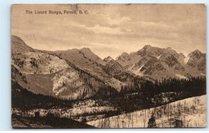 *The Lizard Range Mountains Fernie BC British Columbia Canada Old Postcard B24