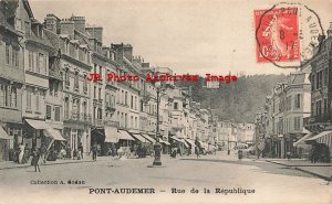 France, Pont-Audemer, Rue De La Republique, Business Section, 1917 PM