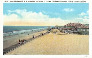 Carolina Beach North Carolina Boardwalk & Casino Antique Postcard (J17421) 