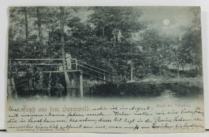 Germany Gruss aus Dem Spreewald, Bank bei Vetschau c1907 Postcard L19