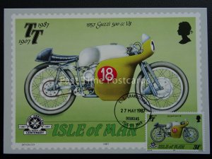 TT Races 1957 GUZZI 500cc V8 St John Amb PC 1987 1st Day Issue Grandstand PO