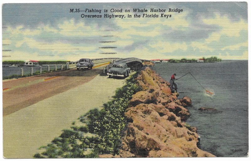 US PWhale Harbor Bridge, Florida Keys. mailed - dated 1959