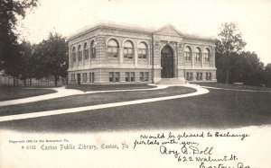 Vintage Postcard 1905 Easton Public Library Historical Landmark Pennsylvania PA