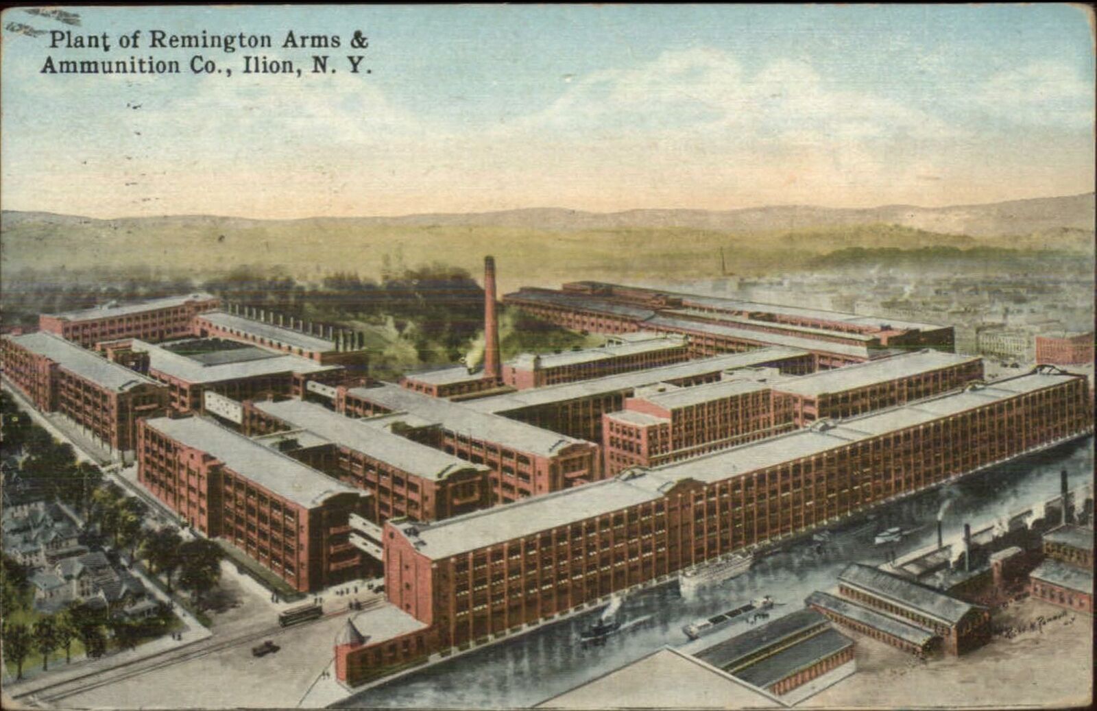 Ilion NY Remington Arms & Ammunition Factory Guns c1910 Postcard United States New York