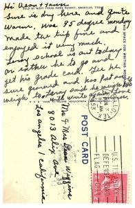 US Post Office Amarillo Texas Linen Postcard 1953-