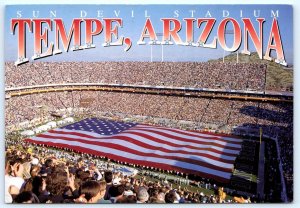 ARIZONA STATE UNIVERSITY, Tempe ~ SUN DEVIL STADIUM Patriotic Flag 4x6 Postcard