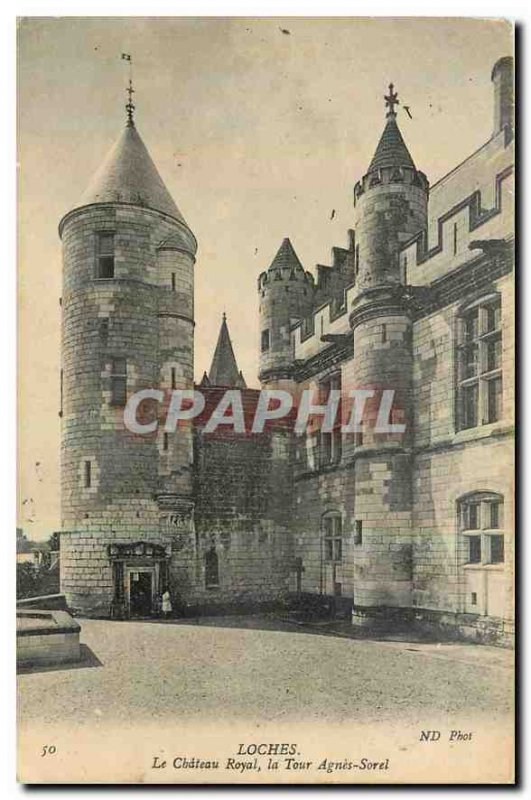 Old Postcard Loches The Royal Castle Tower Agnes Sorel