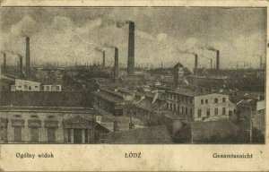 poland, ŁÓDŹ LODZ, Ogólny Widok, General View (1915) Postcard