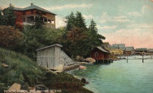 Vintage Postcard 1908 North Haven Maine Shore Scene Docks Hugh C. Leighton Pub.