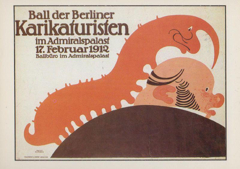 Julius Klinger Wettfluge 1912 Berlin Planet Verlag Poster German Postcard