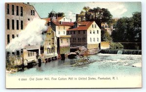 PAWTUCKET, RI Rhode Island ~ Old SLATER COTTON MILL 1908 Rotograph Postcard