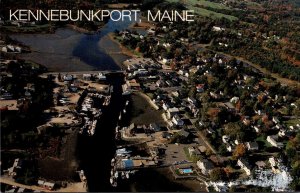 Maine Kennebunkport Aerial View With Kennebunk River At Low Tide