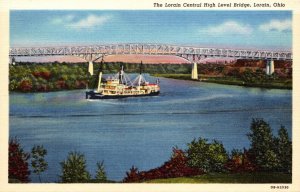 Ohio Lorain The Lorain Central High Level Bridge Curteich