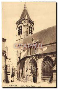 Postcard Bourges Old Church of Our Lady