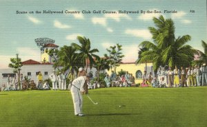 PC GOLF, FL, HOLLYWOOD BY THE SEA, GOLF CLUB, Vintage Postcard (b45878)