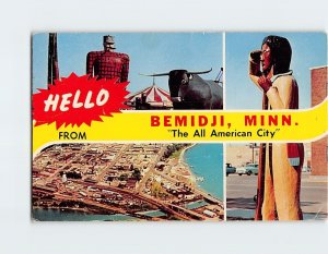 Postcard The All American City Hello From Bemidji Minnesota USA